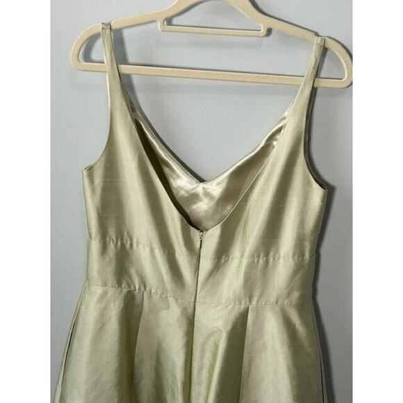 Jenny Yoo Collection Silk Dress Cocktail Fit & Flare Sleeveless V-Neck Green 8 - Picture 4 of 16